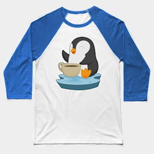 Penguin Coffee Cup Baseball T-Shirt